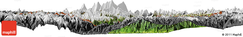 Satellite Horizon Map of Medog, desaturated