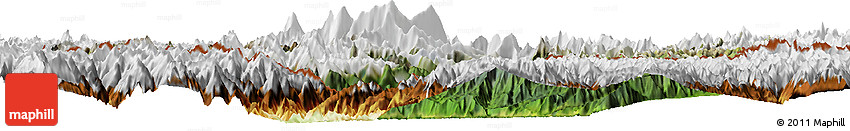 Satellite Horizon Map of Medog, physical outside
