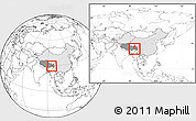 Blank Location Map of Medog, highlighted country, highlighted parent region, within the entire country