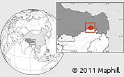Blank Location Map of Medog, highlighted country, highlighted parent region