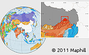 Political Location Map of Medog, highlighted country, highlighted parent region