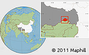 Savanna Style Location Map of Medog, highlighted country, highlighted parent region