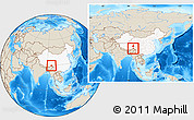 Shaded Relief Location Map of Medog, highlighted country, within the entire country