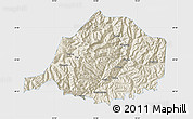 Shaded Relief Map of Medog, single color outside
