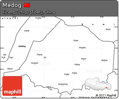 Blank Simple Map of Medog