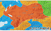 Political 3D Map of Nagqu
