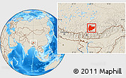 Shaded Relief Location Map of Nagrze