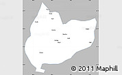 Gray Simple Map of Nagrze, single color outside