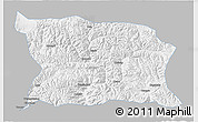 Gray 3D Map of Namling, single color outside