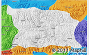 Physical 3D Map of Namling, political outside