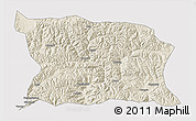 Shaded Relief 3D Map of Namling, cropped outside