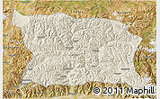 Shaded Relief 3D Map of Namling, satellite outside
