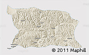Shaded Relief 3D Map of Namling, single color outside