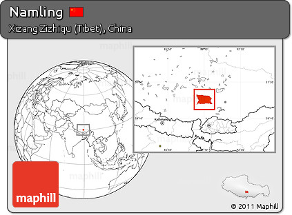 Blank Location Map of Namling