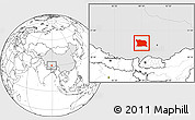 Blank Location Map of Namling, highlighted country