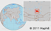 Gray Location Map of Namling
