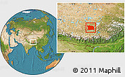 Satellite Location Map of Namling