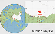 Savanna Style Location Map of Namling, highlighted country