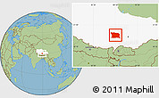 Savanna Style Location Map of Namling, highlighted parent region