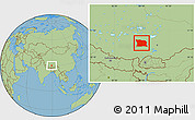 Savanna Style Location Map of Namling