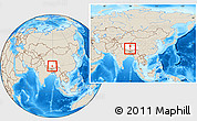 Shaded Relief Location Map of Namling, highlighted parent region, within the entire country