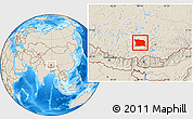 Shaded Relief Location Map of Namling