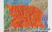 Political Map of Namling, semi-desaturated
