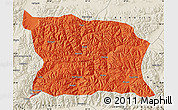 Political Map of Namling, shaded relief outside