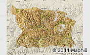 Satellite Map of Namling, shaded relief outside