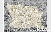 Shaded Relief Map of Namling, darken, desaturated