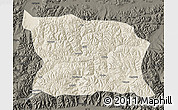 Shaded Relief Map of Namling, darken