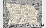 Shaded Relief Map of Namling, darken, semi-desaturated