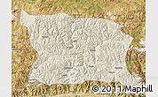 Shaded Relief Map of Namling, satellite outside