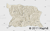 Shaded Relief Map of Namling, single color outside