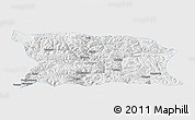 Physical Panoramic Map of Namling, single color outside