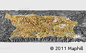 Satellite Panoramic Map of Namling, darken, desaturated