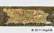 Satellite Panoramic Map of Namling, darken