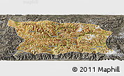 Satellite Panoramic Map of Namling, darken, semi-desaturated