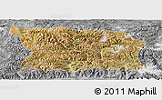 Satellite Panoramic Map of Namling, desaturated