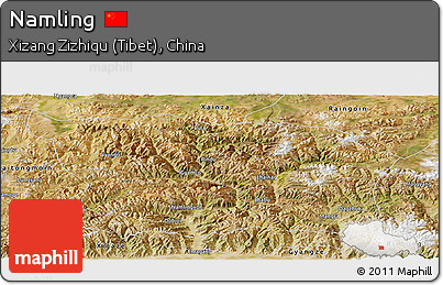 Satellite Panoramic Map of Namling