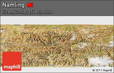 Satellite Panoramic Map of Namling