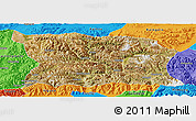 Satellite Panoramic Map of Namling, political outside