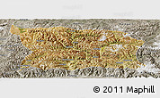 Satellite Panoramic Map of Namling, semi-desaturated