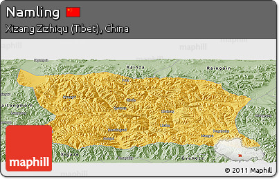 Savanna Style Panoramic Map of Namling