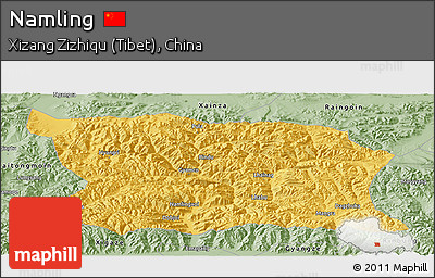 Savanna Style Panoramic Map of Namling
