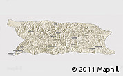 Shaded Relief Panoramic Map of Namling, cropped outside