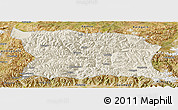 Shaded Relief Panoramic Map of Namling, satellite outside