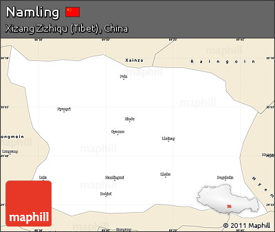 Classic Style Simple Map of Namling
