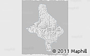 Gray 3D Map of Nang Xian, single color outside