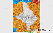 Physical 3D Map of Nang Xian, political outside